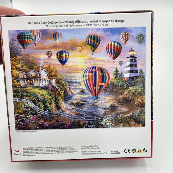 Cardinal 1000 piece new sealed hot air balloon lighthouse country scene puzzle - Picture 2 of 10